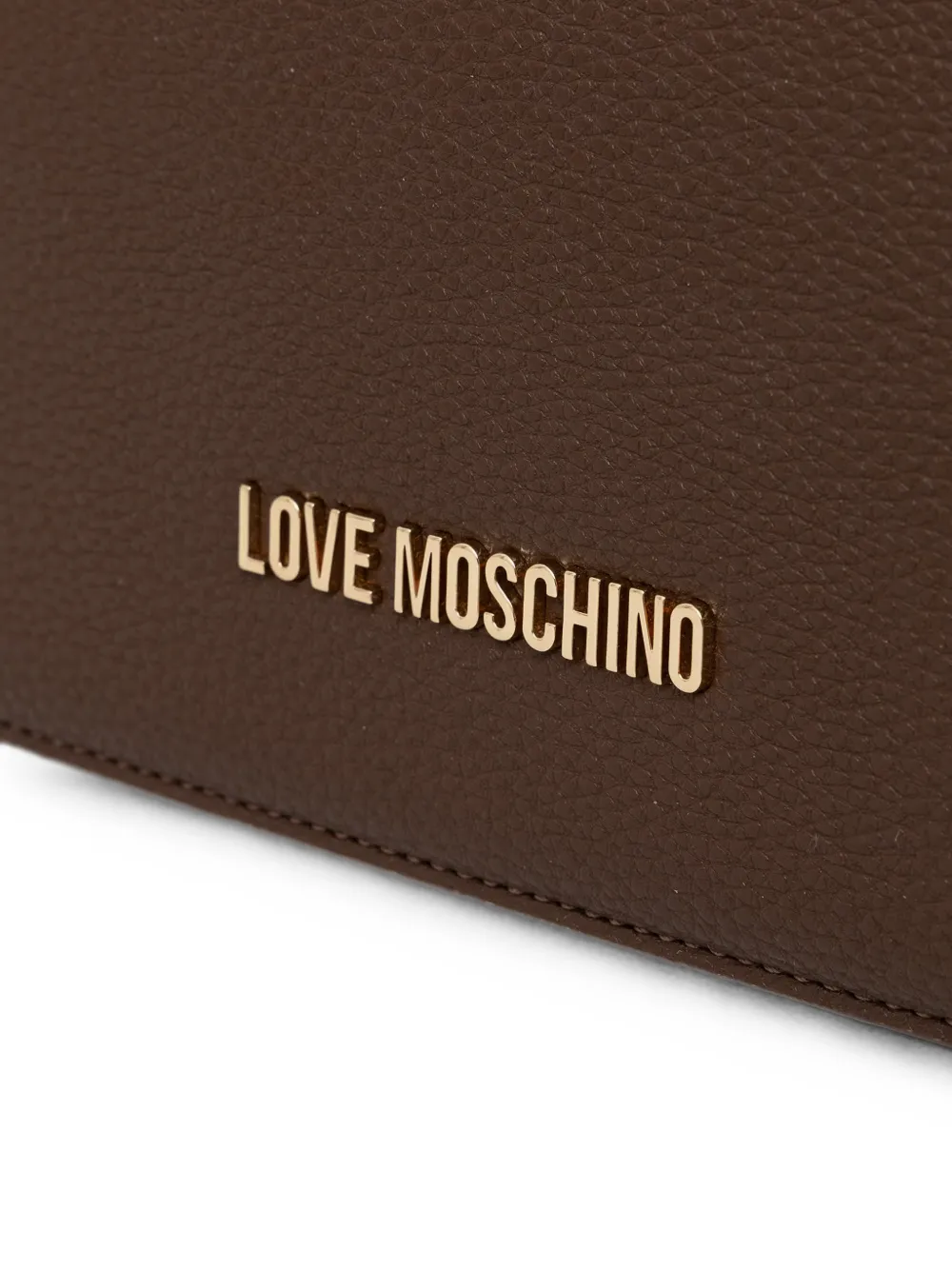 Love Moschino logo-plaque cross body bag Bruin