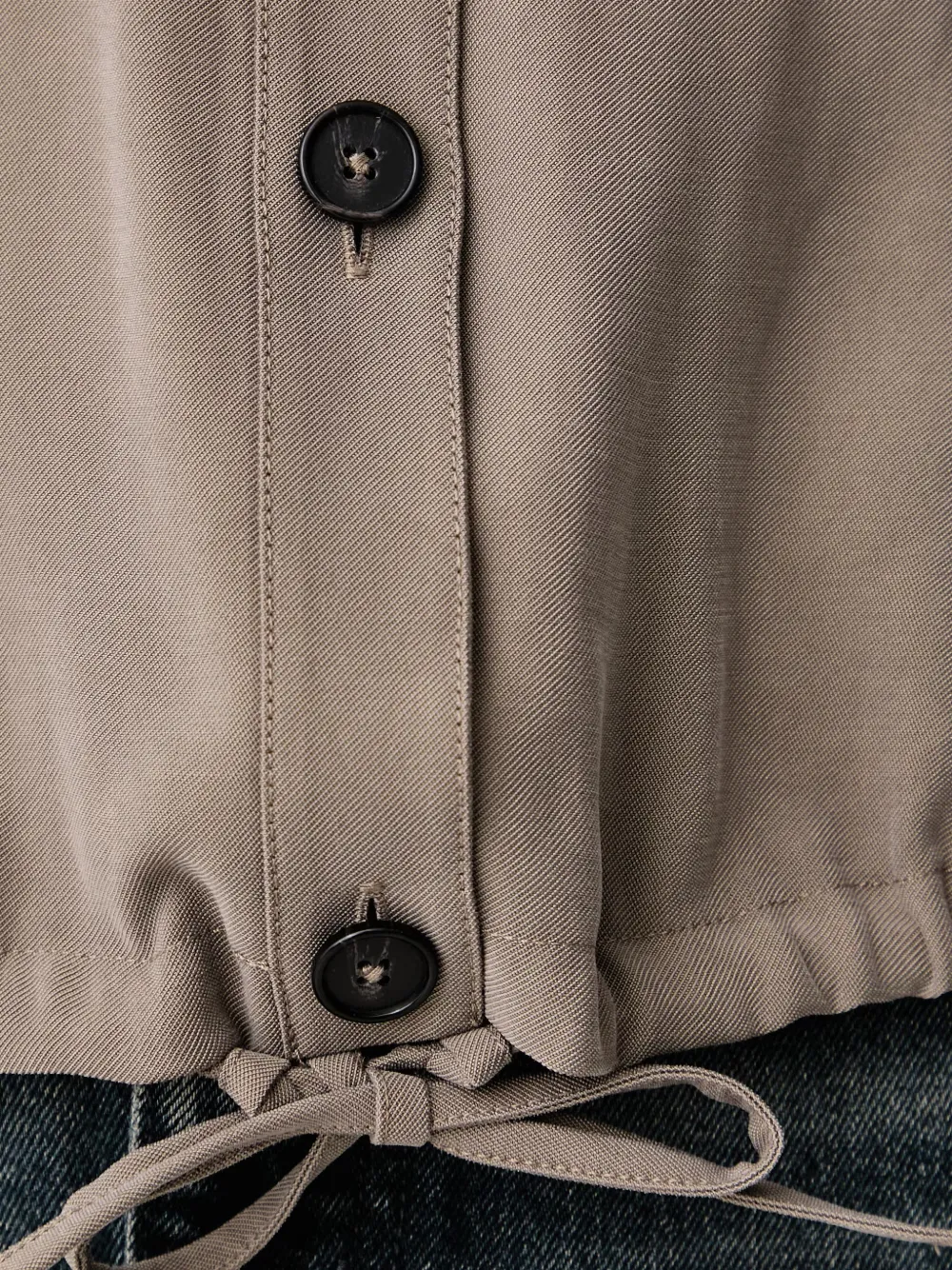 Marc O'Polo Blouse met klepzak en trekkoord Bruin