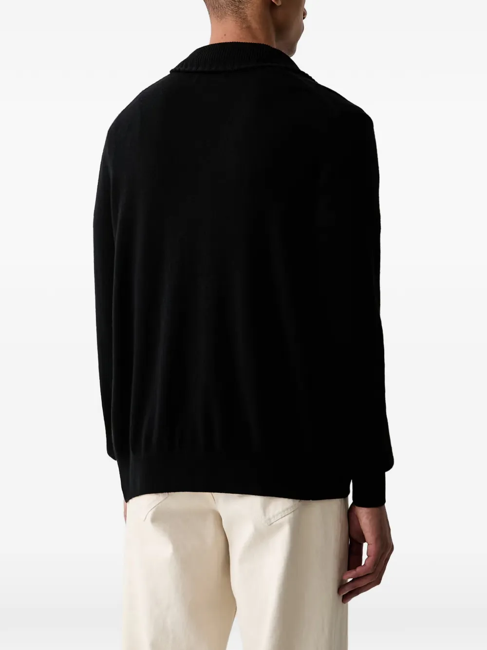 Marc O'Polo Vest met rits en geribbelde afwerking Zwart