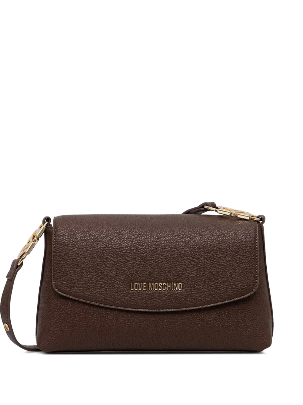 Love Moschino logo-plaque cross body bag - Marrone