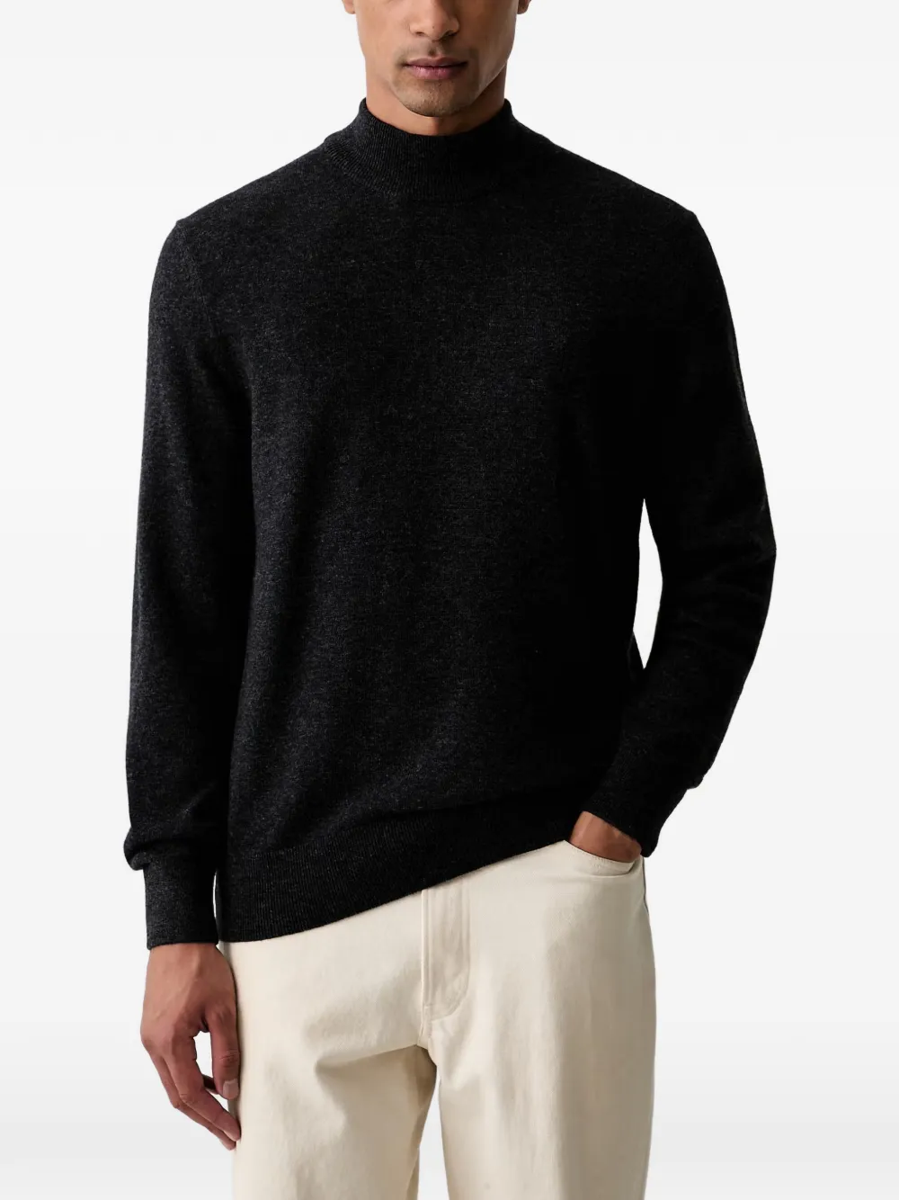 Marc O'Polo mock-neck knitted sweater - Grigio