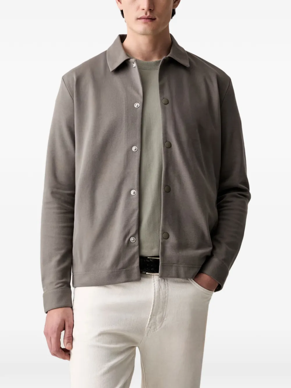 Marc O'Polo press-stud cardigan - Grigio