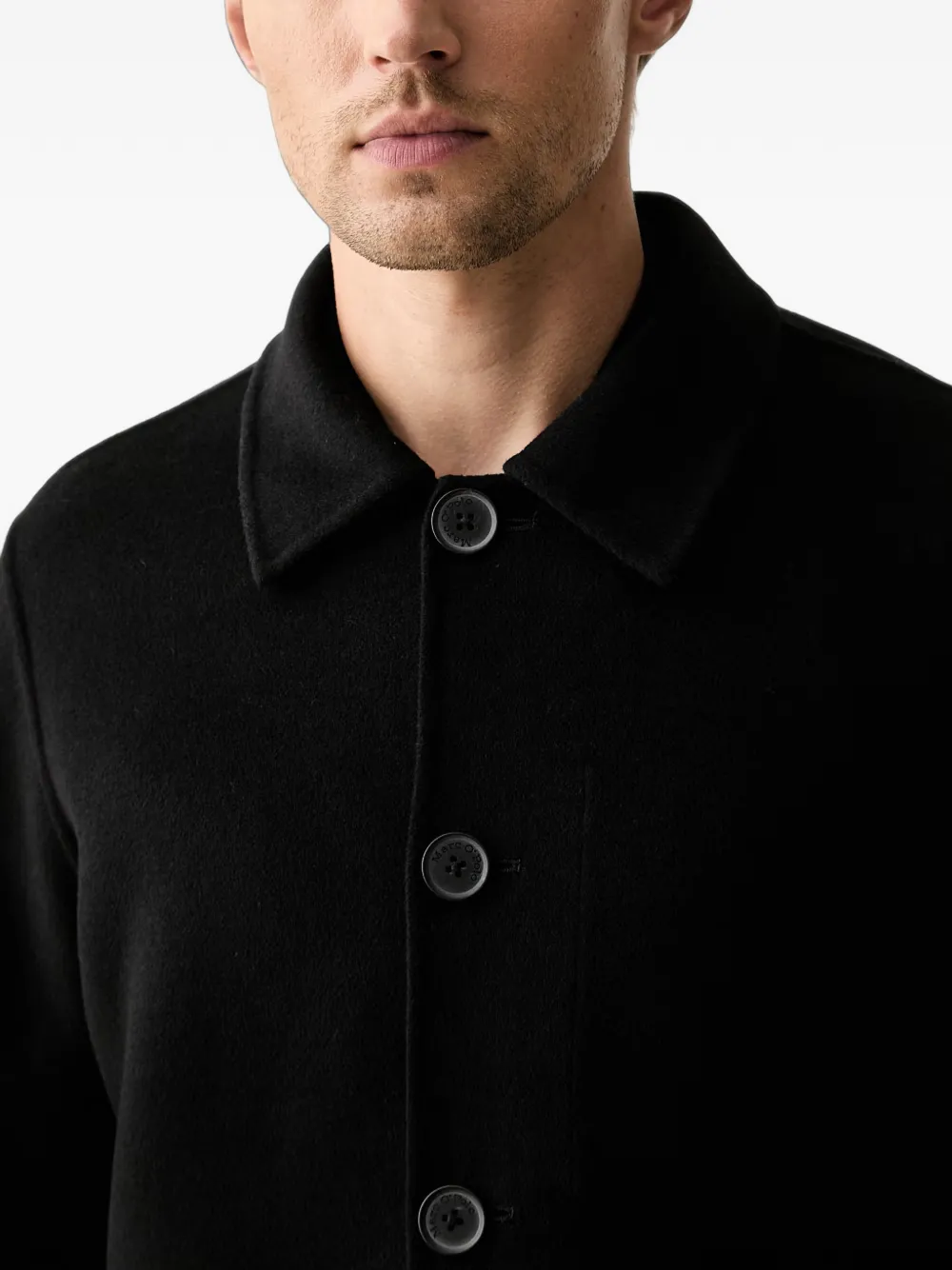 Marc O'Polo patch-pocket button-up jacket Zwart