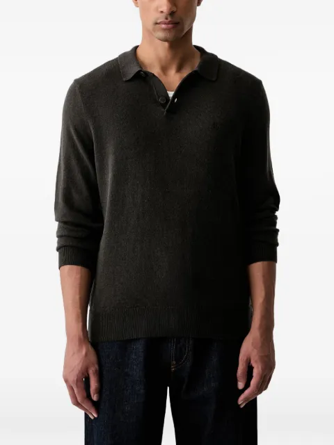 Marc O'Polo long-sleeve embroidered-logo polo sweater