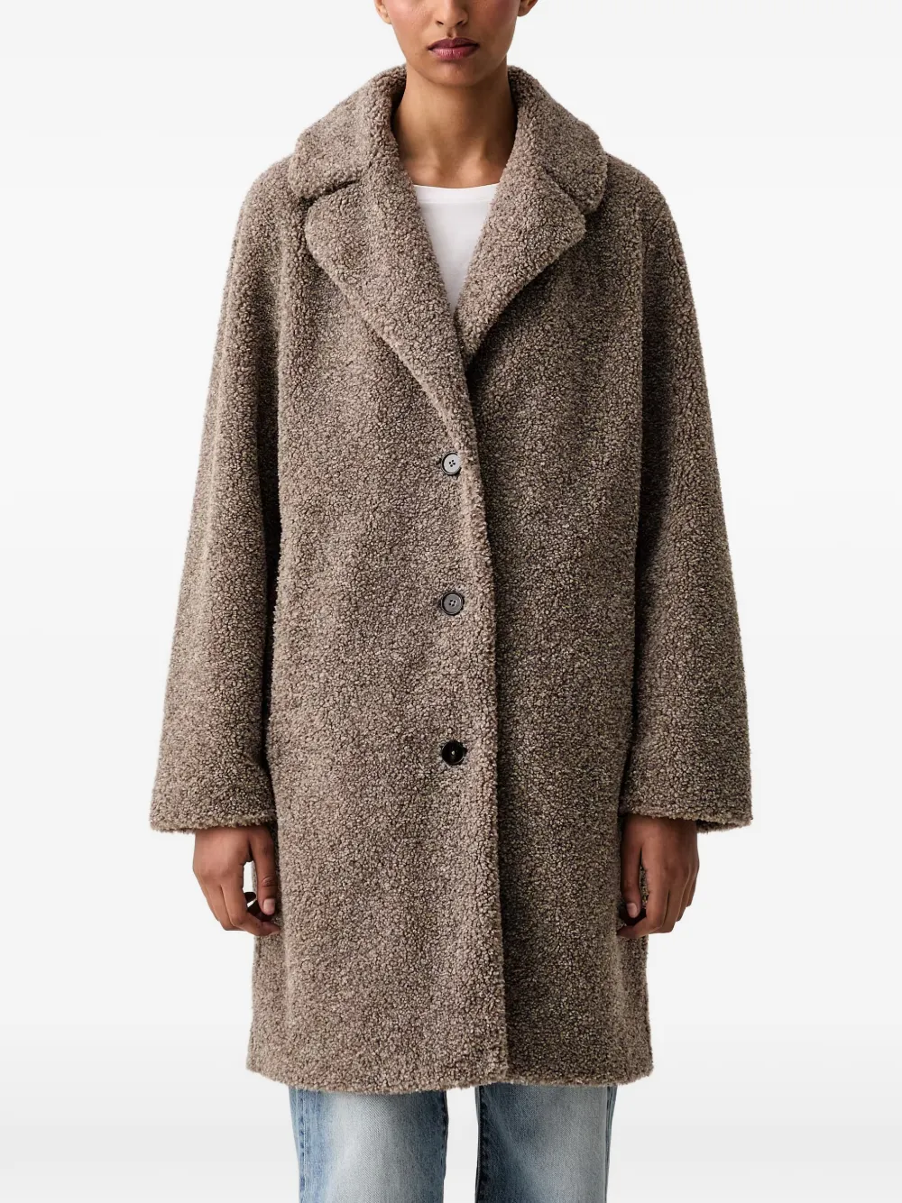 Marc O'Polo bouclé notch-lapel coat