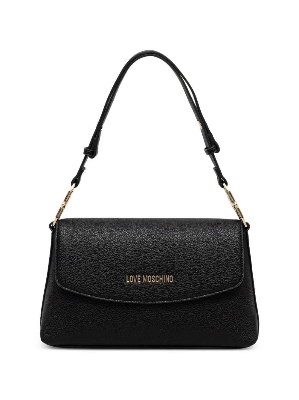 Love Moschino logo-plaque pebbled tote bag - Nero