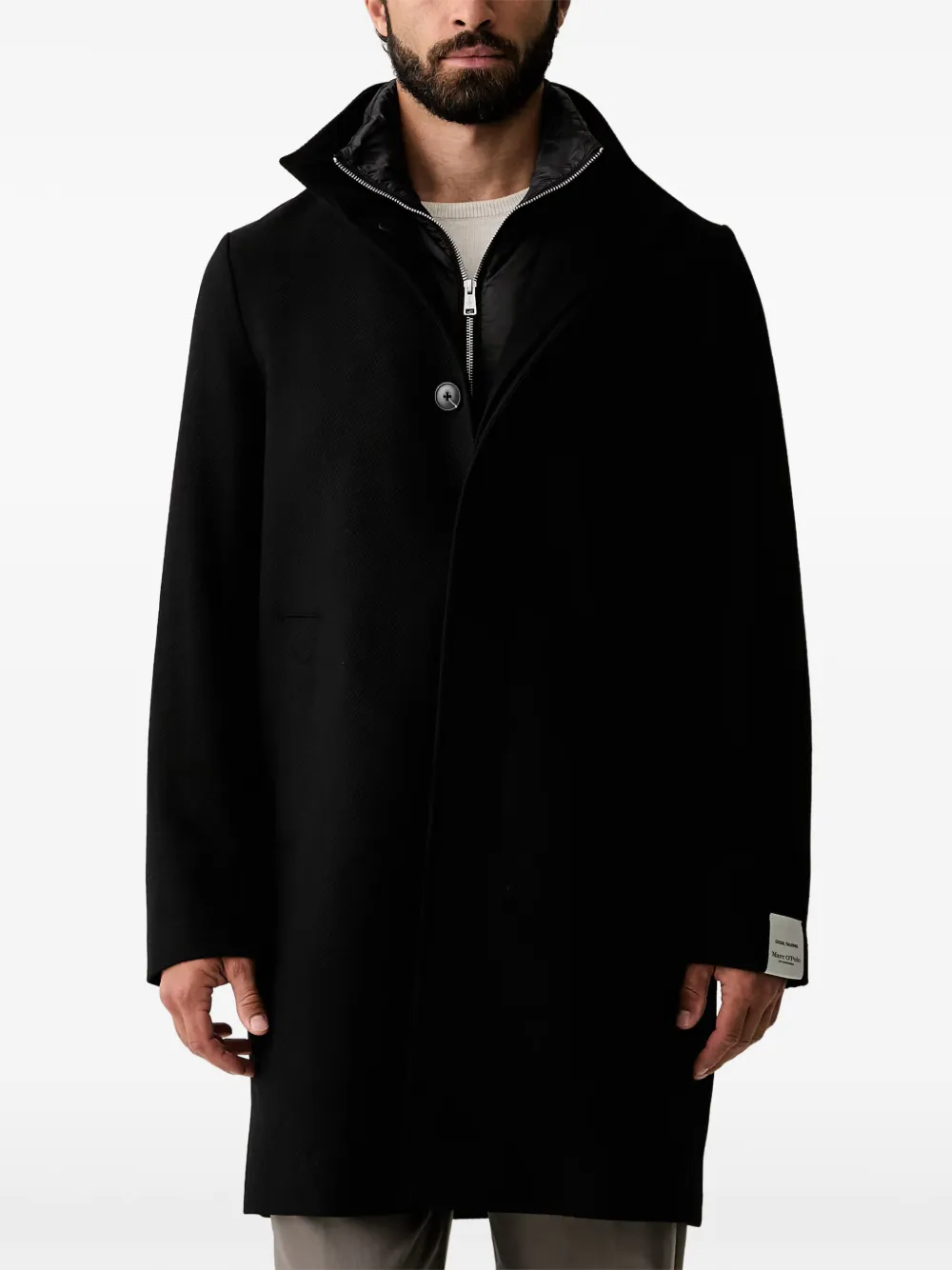 Marc O'Polo single-breasted layered coat - Nero