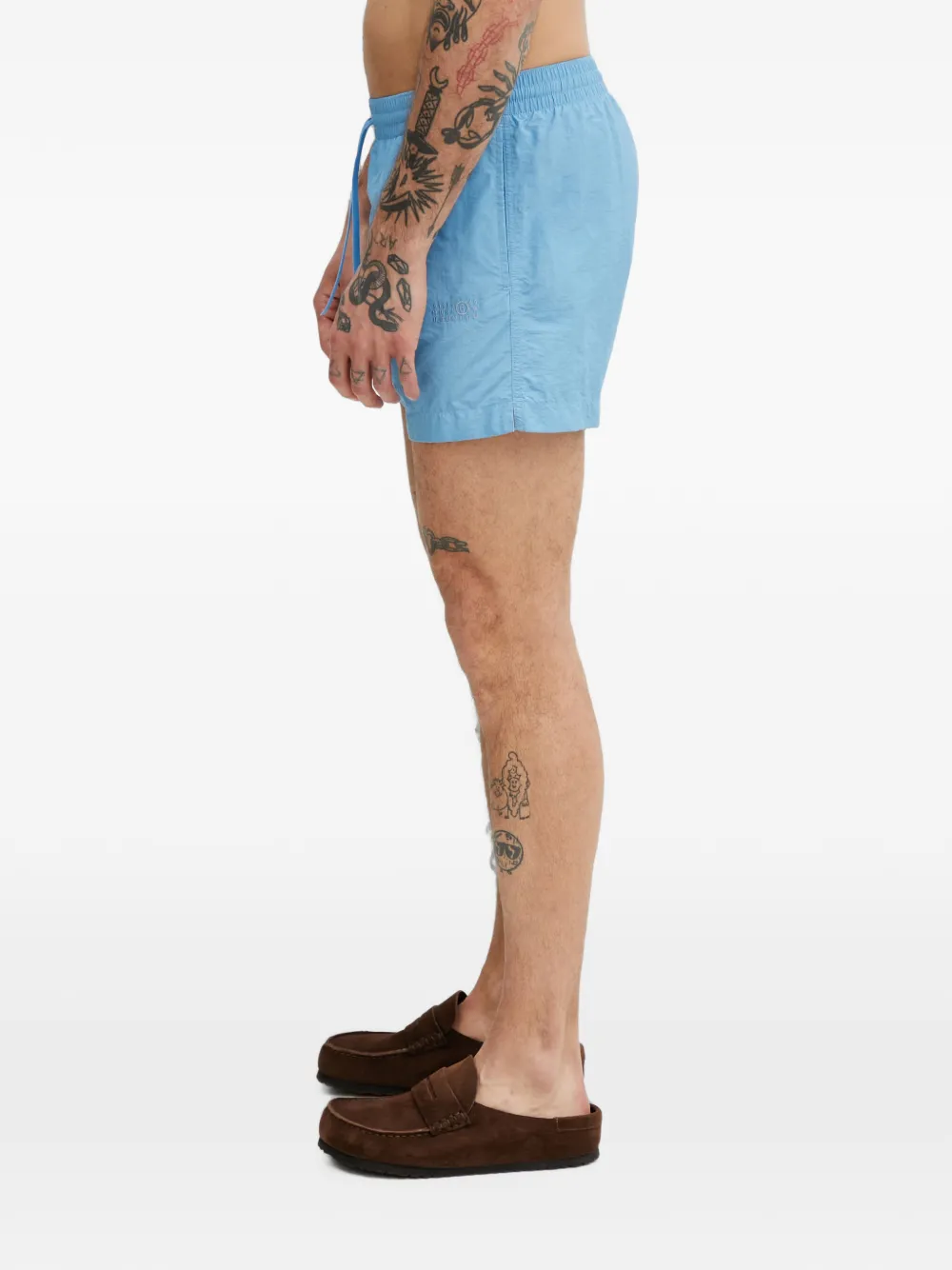 MM6 Maison Margiela Zwembroek met logoprint en trekkoord Blauw