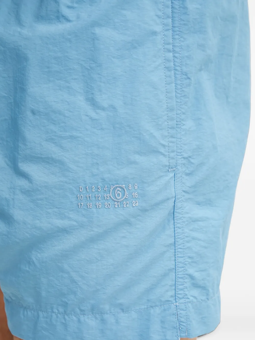 MM6 Maison Margiela Zwembroek met logoprint en trekkoord Blauw