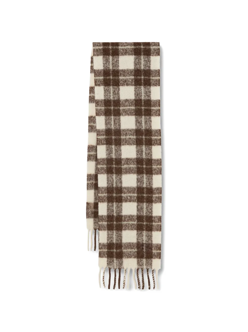 Marc O'Polo check-pattern fringed scarf
