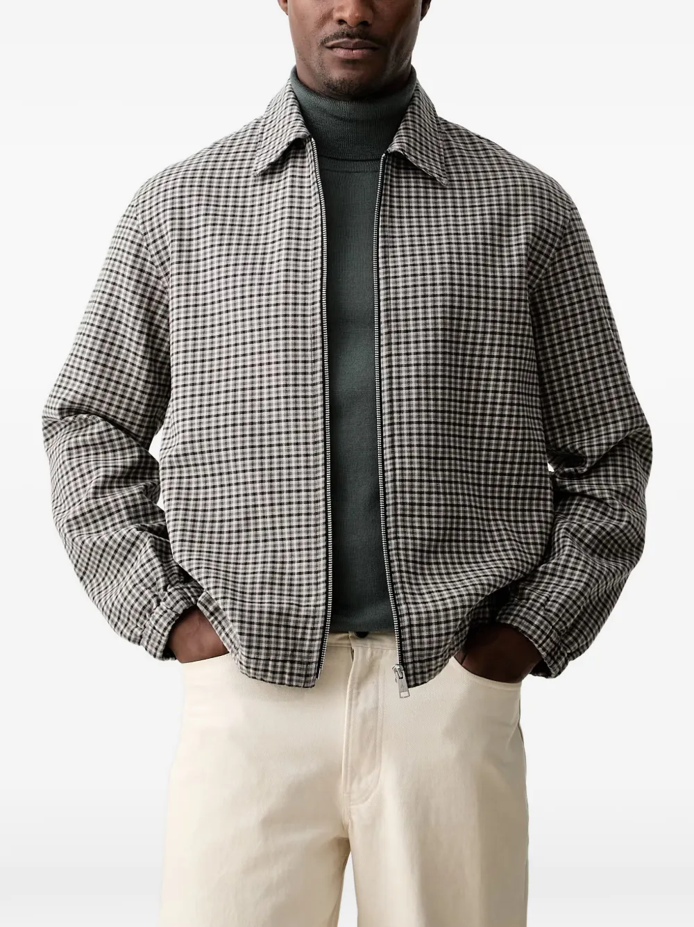Marc O'Polo check-print zip-up jacket - Toni neutri