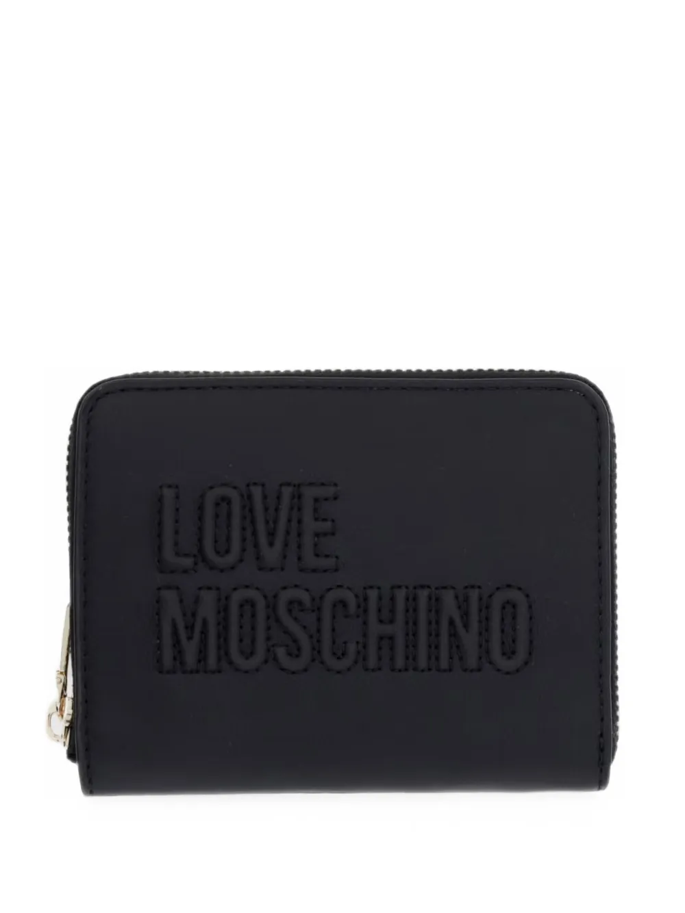 Love Moschino logo-embossed zip-around wallet - Nero
