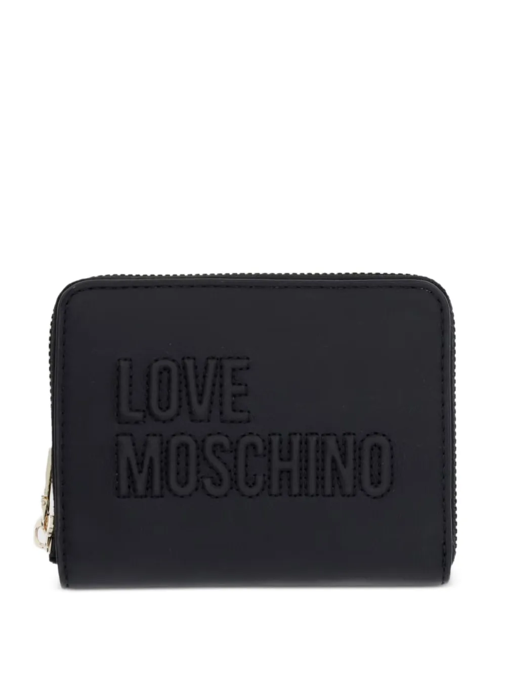 Love Moschino logo-embossed zip-around wallet - Nero