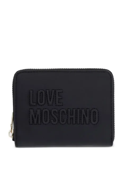 Love Moschino logo-embossed zip-around wallet