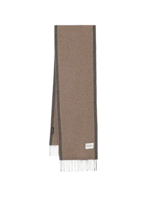 Marc O'Polo fringed contrast-border scarf