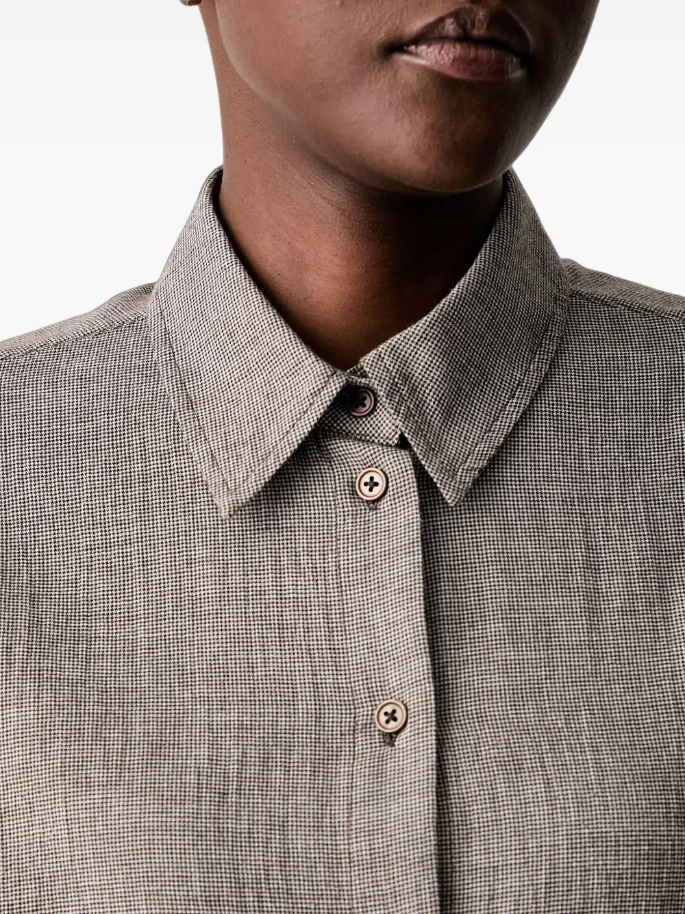 Marc O'Polo houndstooth-pattern dropped-shoulder shirt Grijs