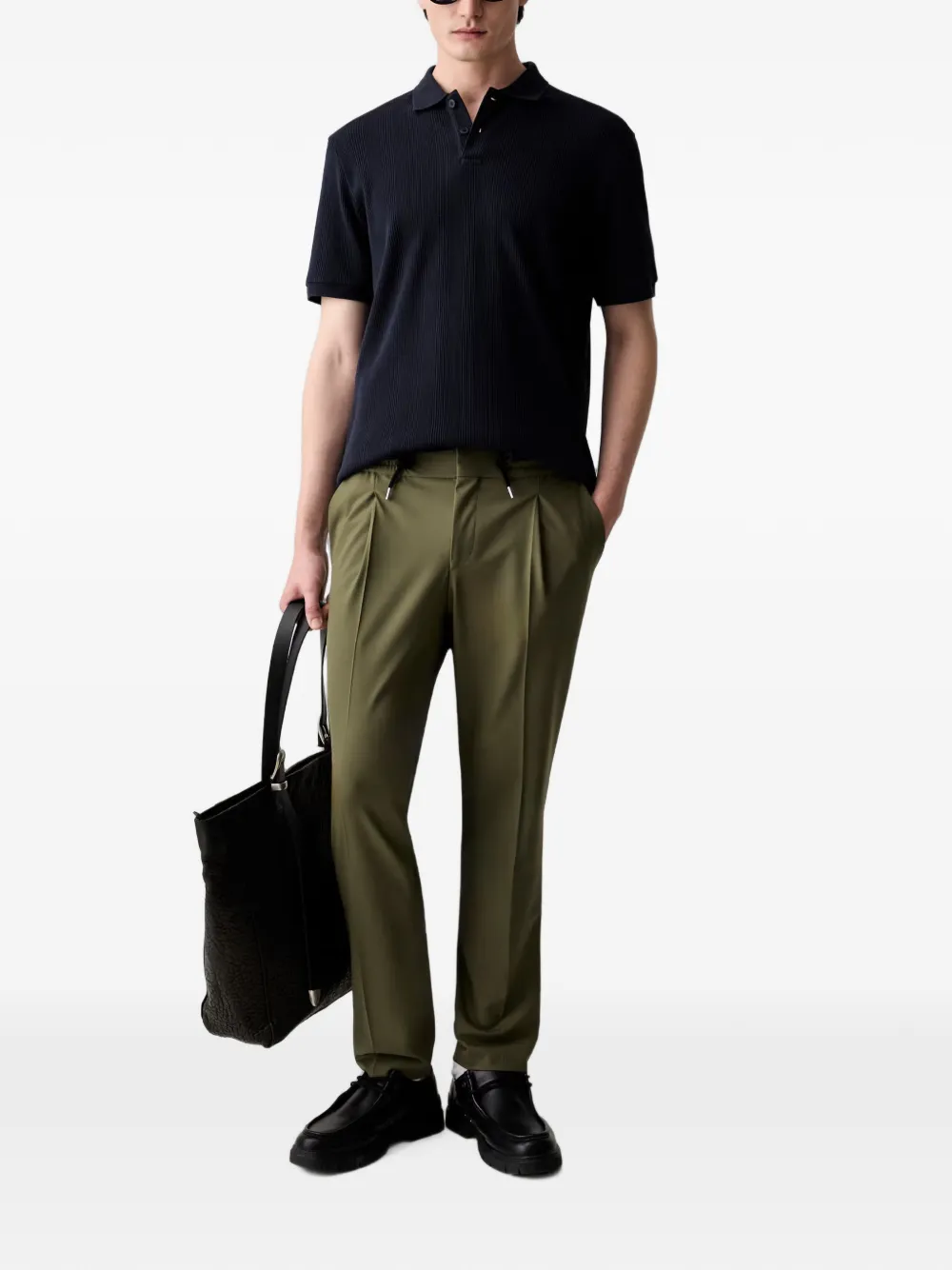 Marc O'Polo Geribbeld poloshirt Blauw