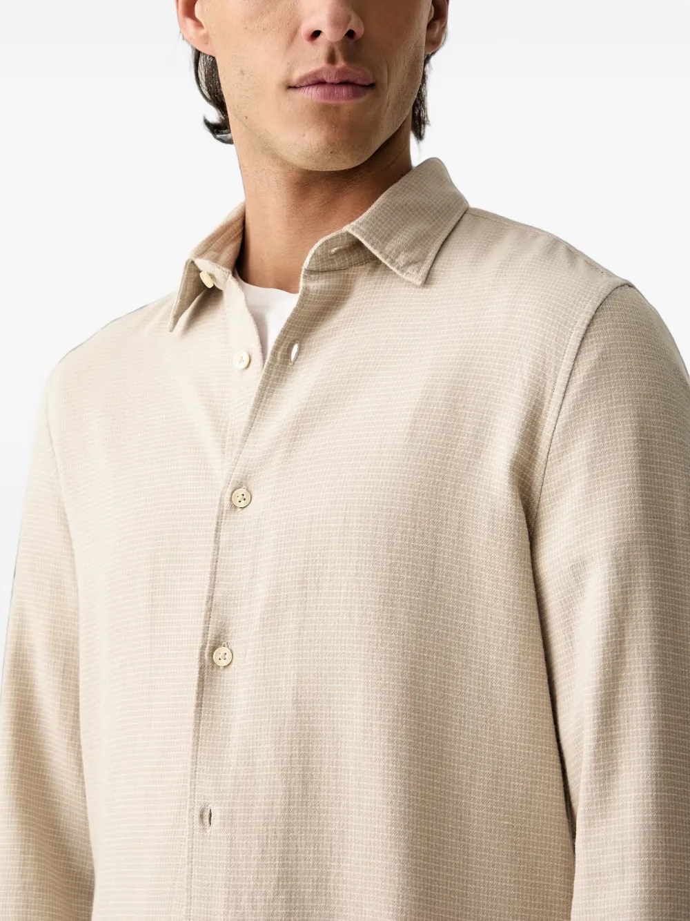 Marc O'Polo Geruit overhemd Beige