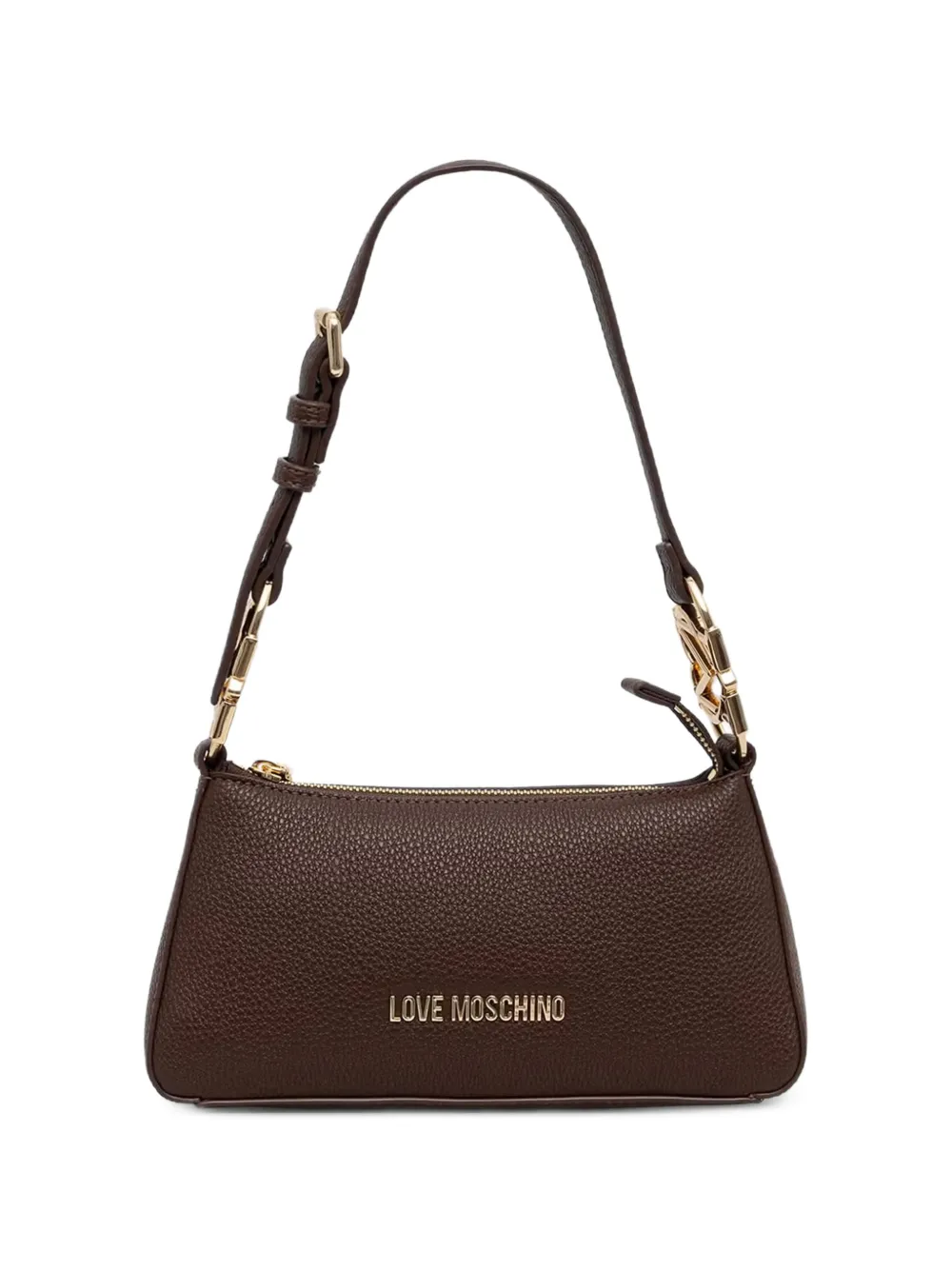 Love Moschino logo-lettering shoulder bag - Marrone