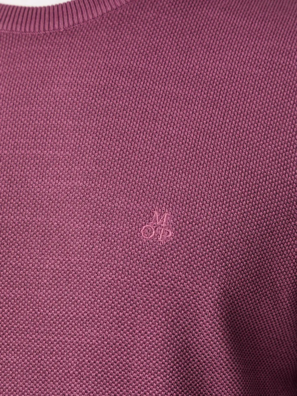 Marc O'Polo Wafelgebreide trui met geborduurd logo Paars