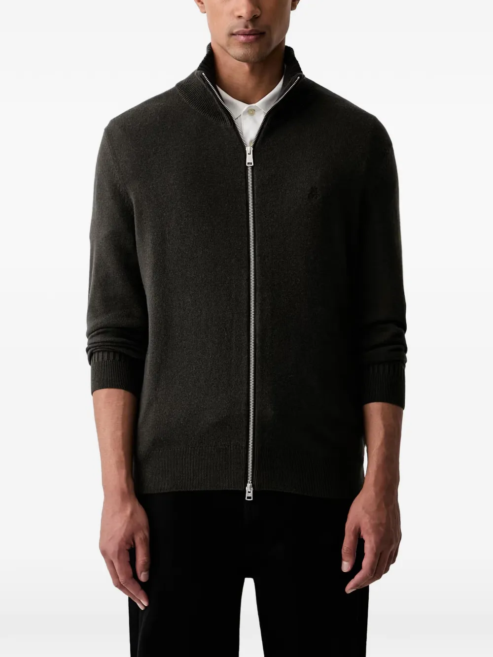 Marc O'Polo zip-up high-neck cardigan - Grigio