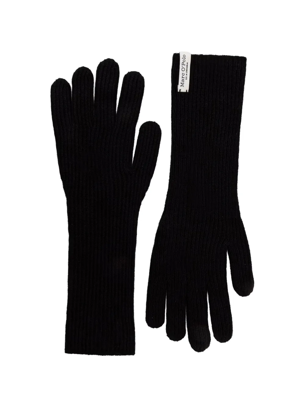Marc O'Polo ribbed-knit gloves - Nero