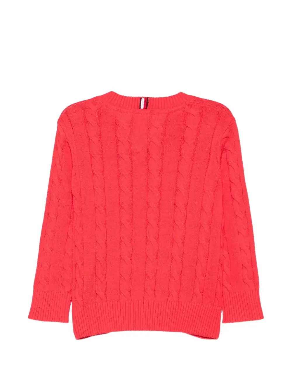 Tommy Hilfiger Junior cable-knit button-shoulder sweater Rood