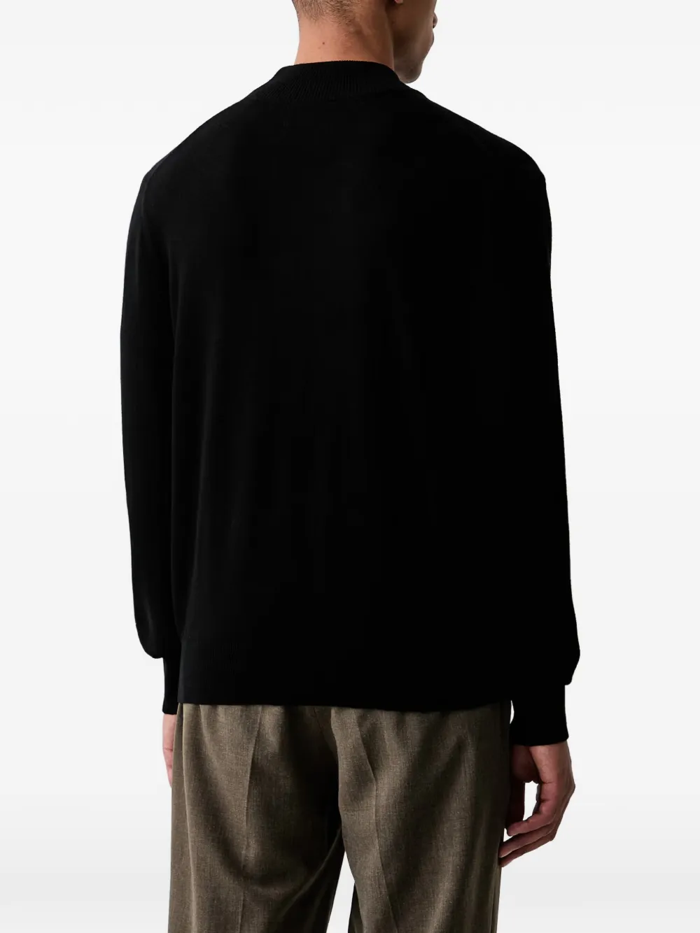 Marc O'Polo Sweater met geborduurd logo en hoge hals Zwart