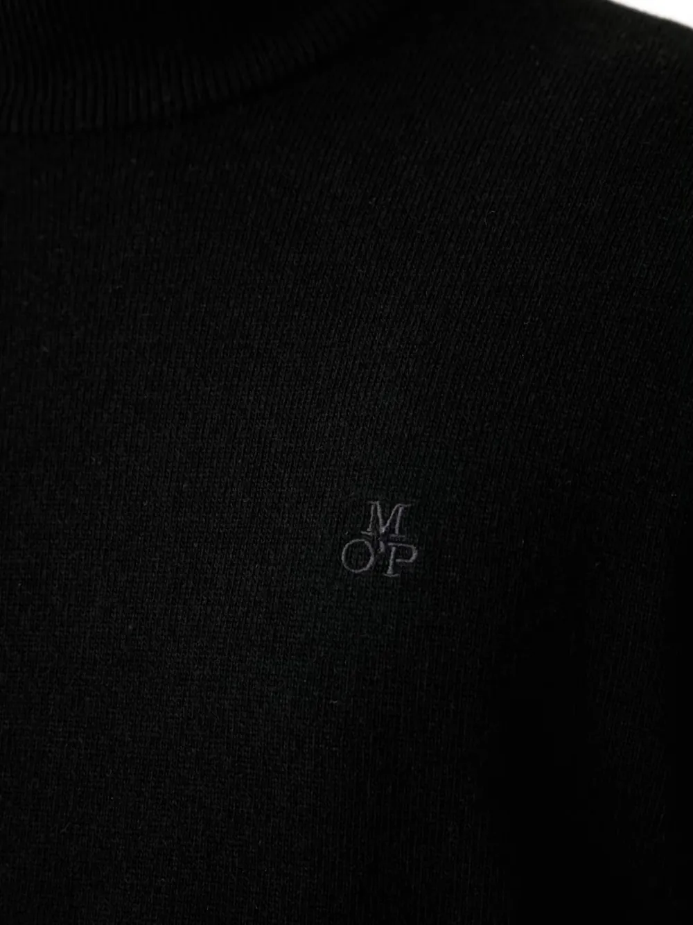 Marc O'Polo Sweater met geborduurd logo en hoge hals Zwart