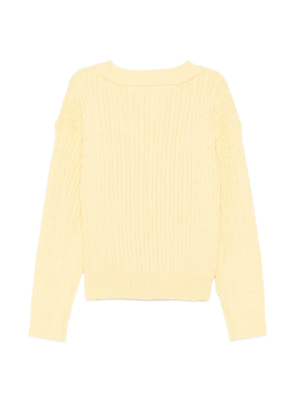 Tommy Hilfiger Junior Kabelgebreide trui met geborduurd logo Geel
