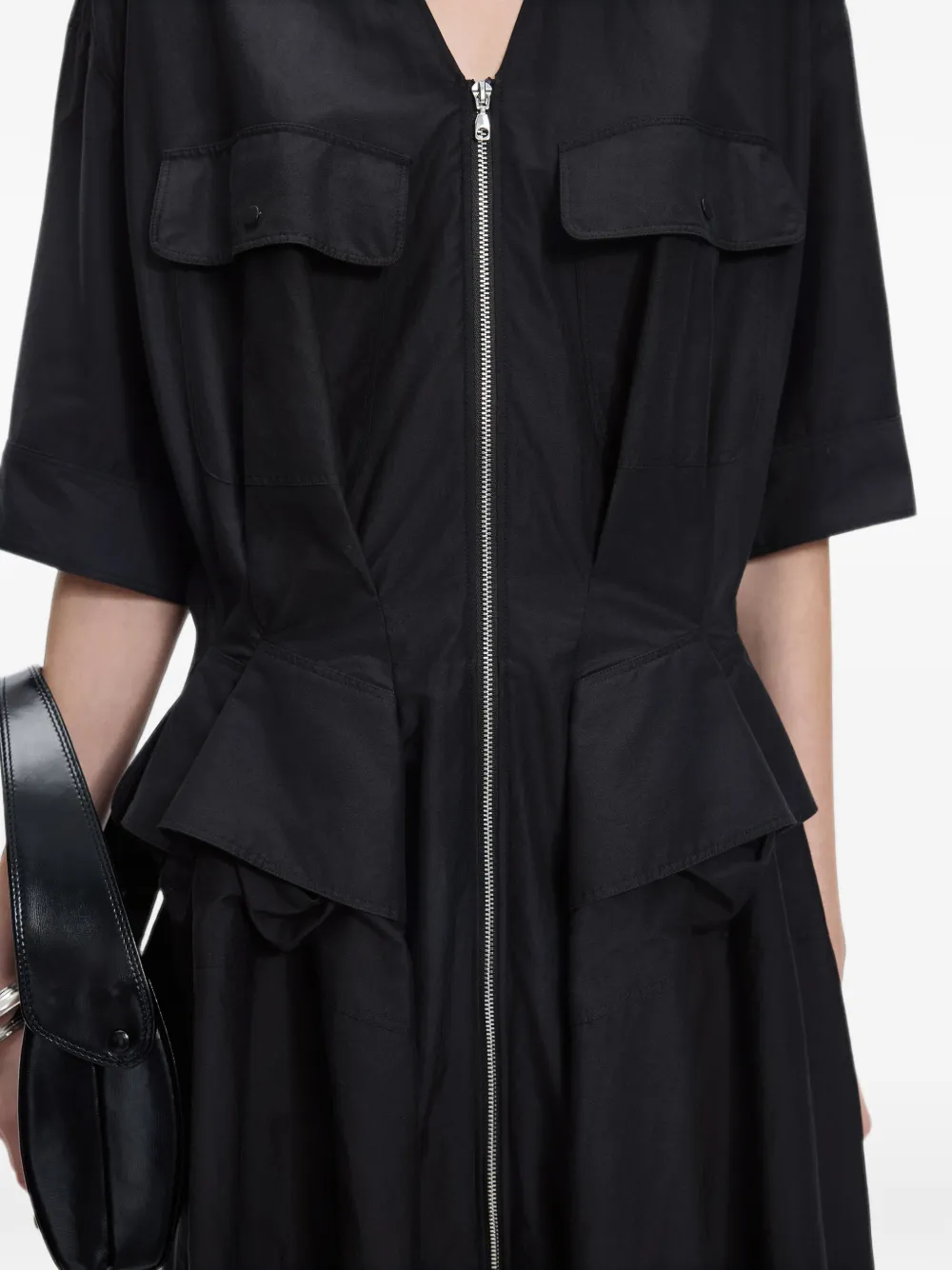JNBY mini-jurk met gedrapeerde taille en rits Zwart