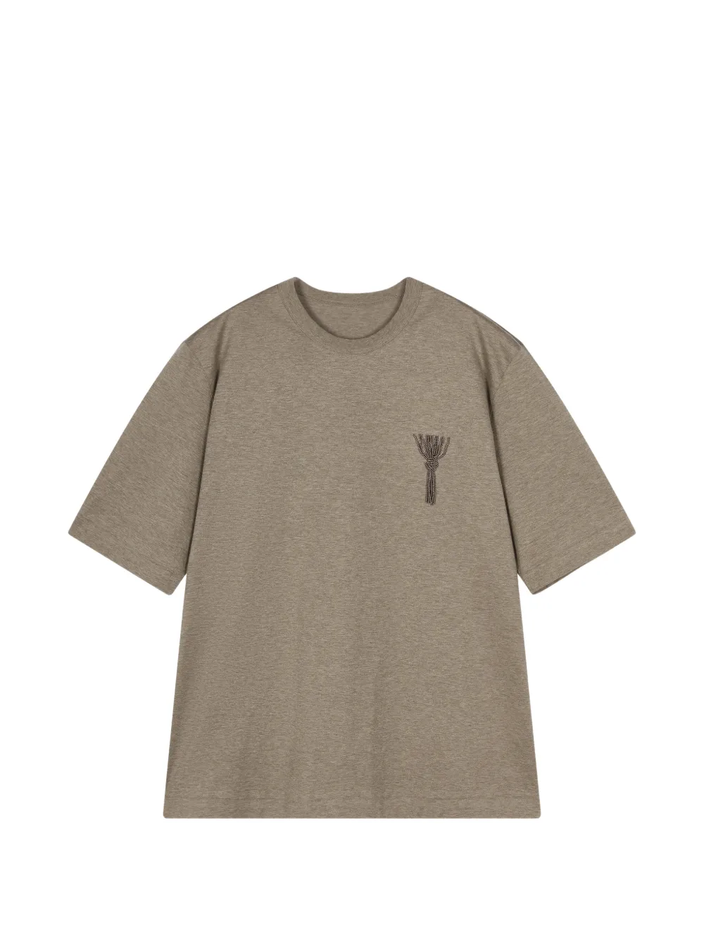 Jnby Knot-embroidery T-shirt In Brown