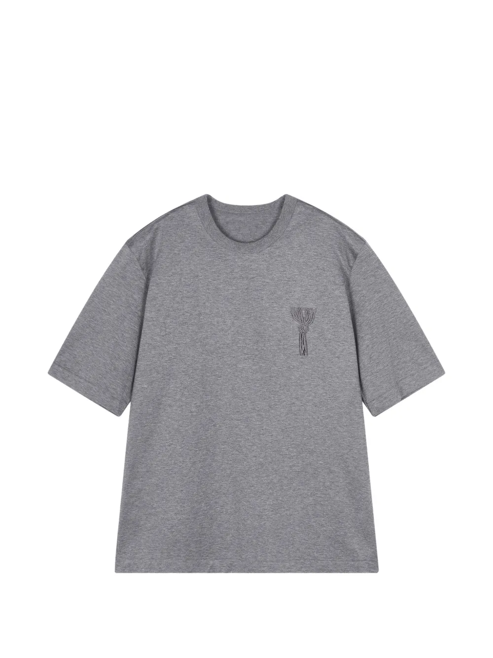 Jnby Knot-embroidery T-shirt In Grey
