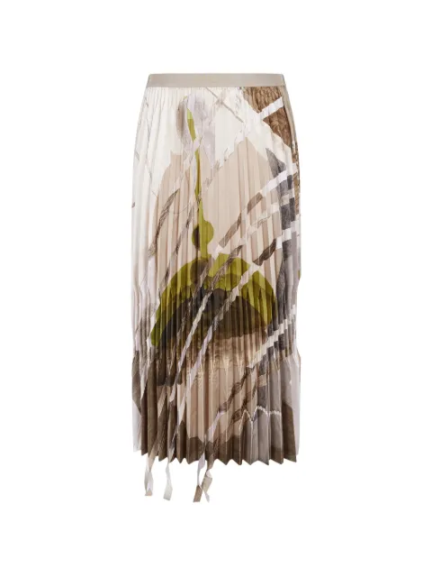 JNBY abstract-print pleated A-line midi skirt
