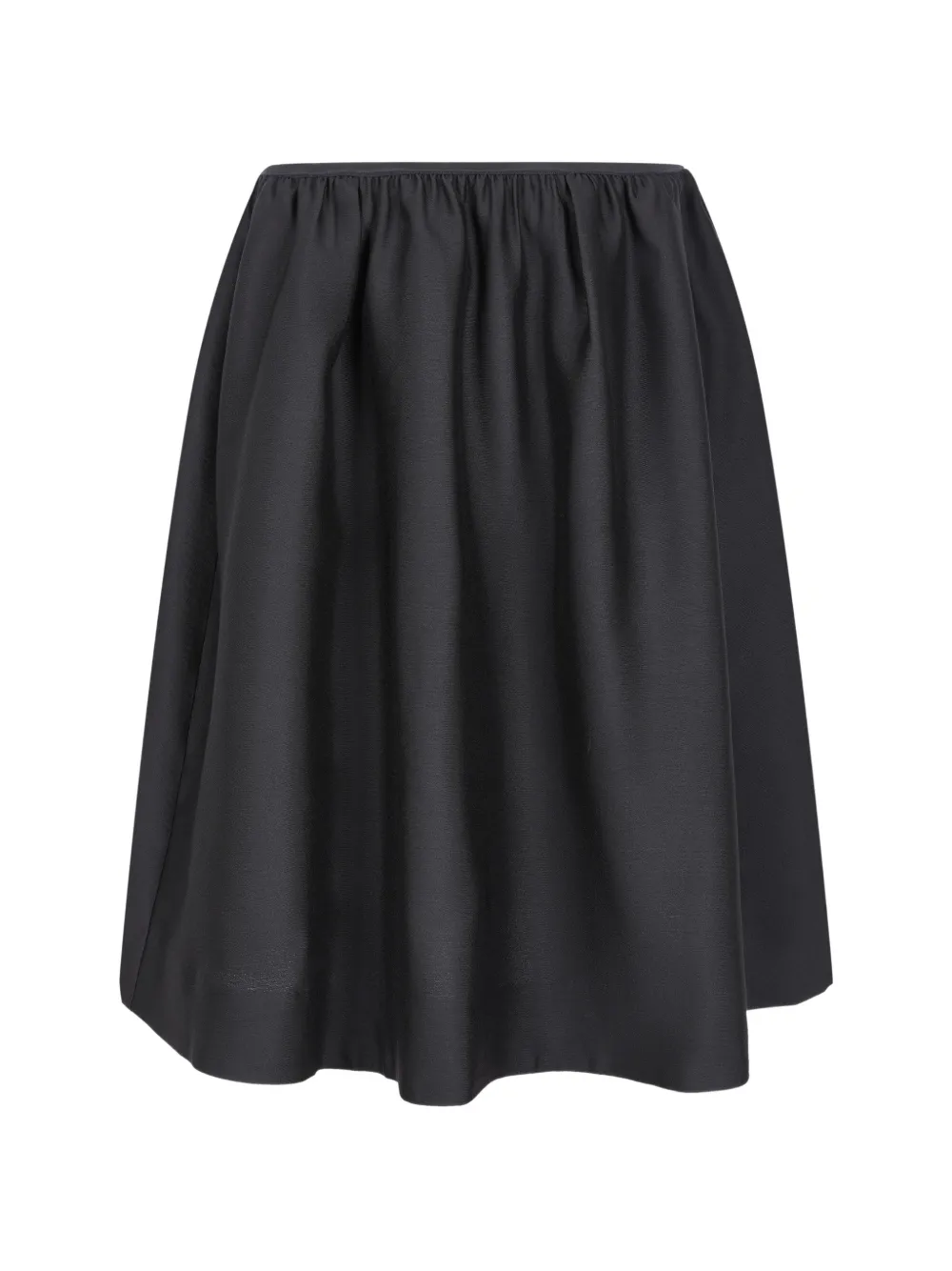 Jnby Shirred A-line Midi Skirt In Black