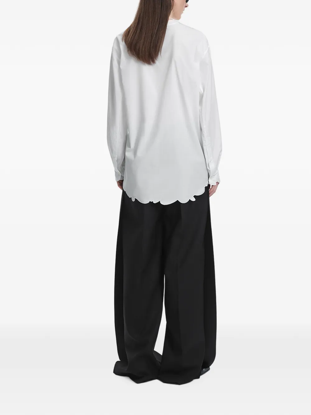 JNBY Blouse met gewelfde afwerking en gestrikte wikkel-effect Wit
