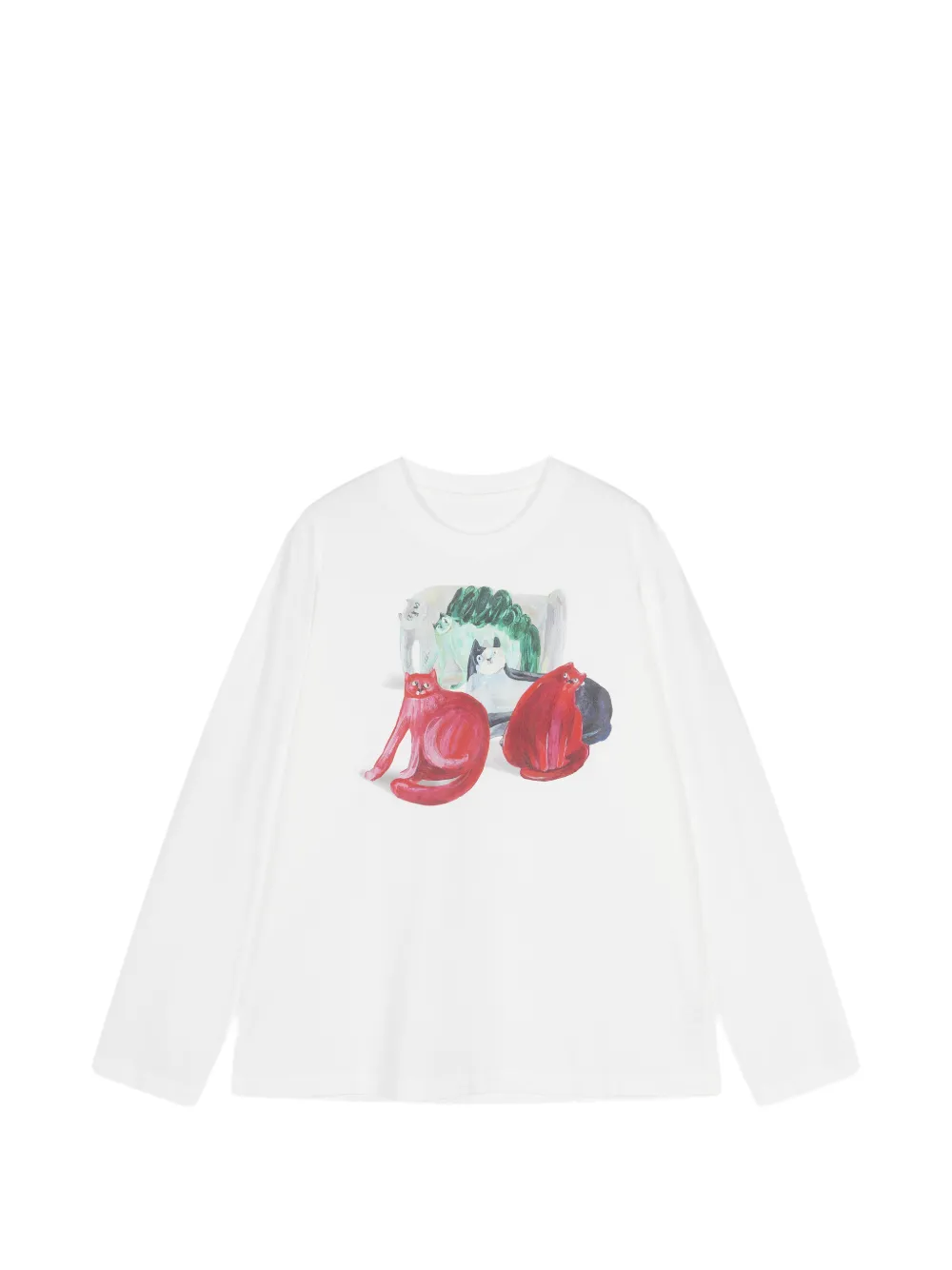 JNBY Langarmshirt mit Katzen-Print - Weiß