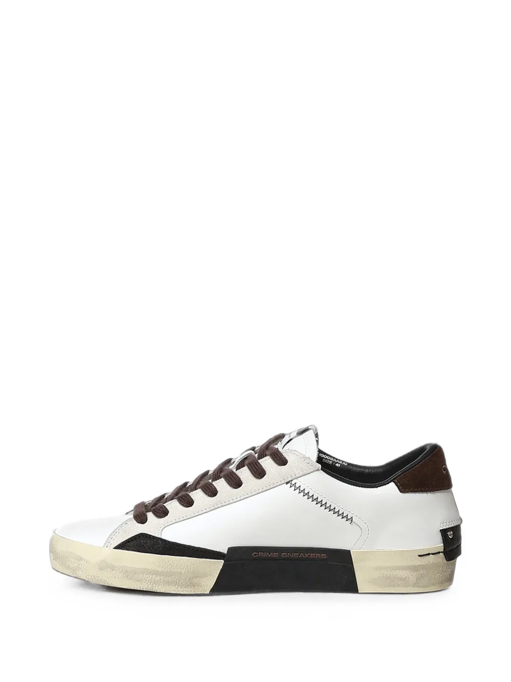 Crime London Distressed leather sneakers Wit