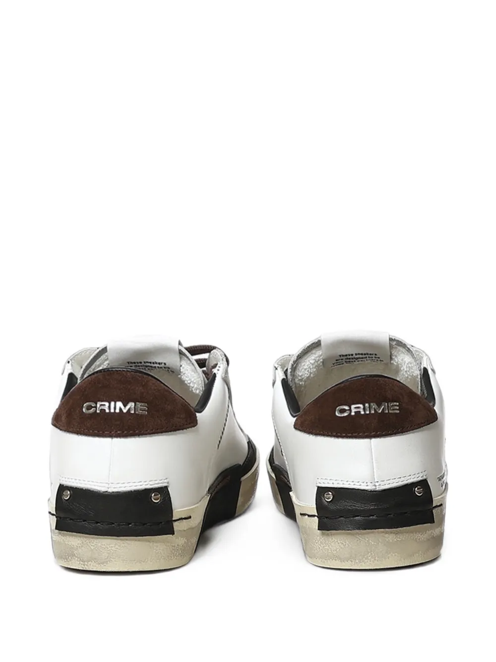 Crime London Distressed leather sneakers Wit