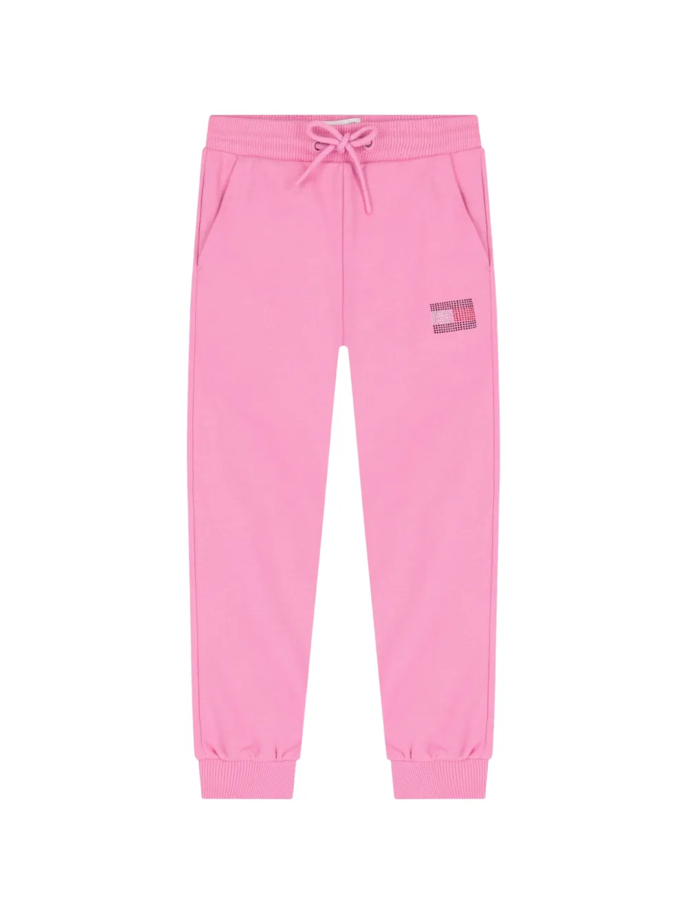Tommy Hilfiger Junior Trainingsbroek met logo van stras Roze