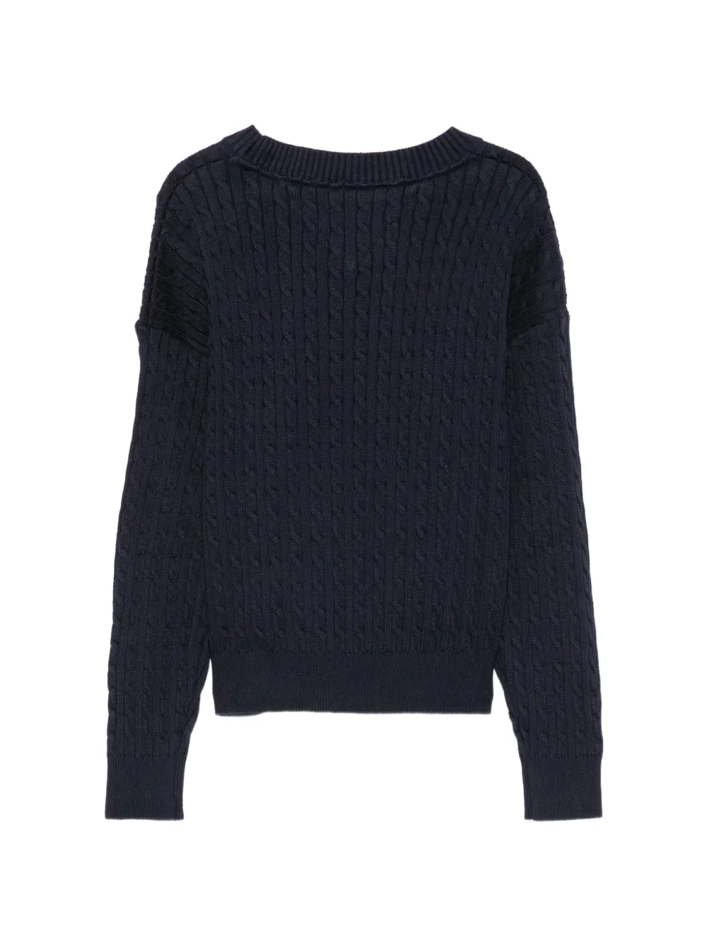 Tommy Hilfiger Junior Kabelgebreide trui met geborduurd logo Blauw