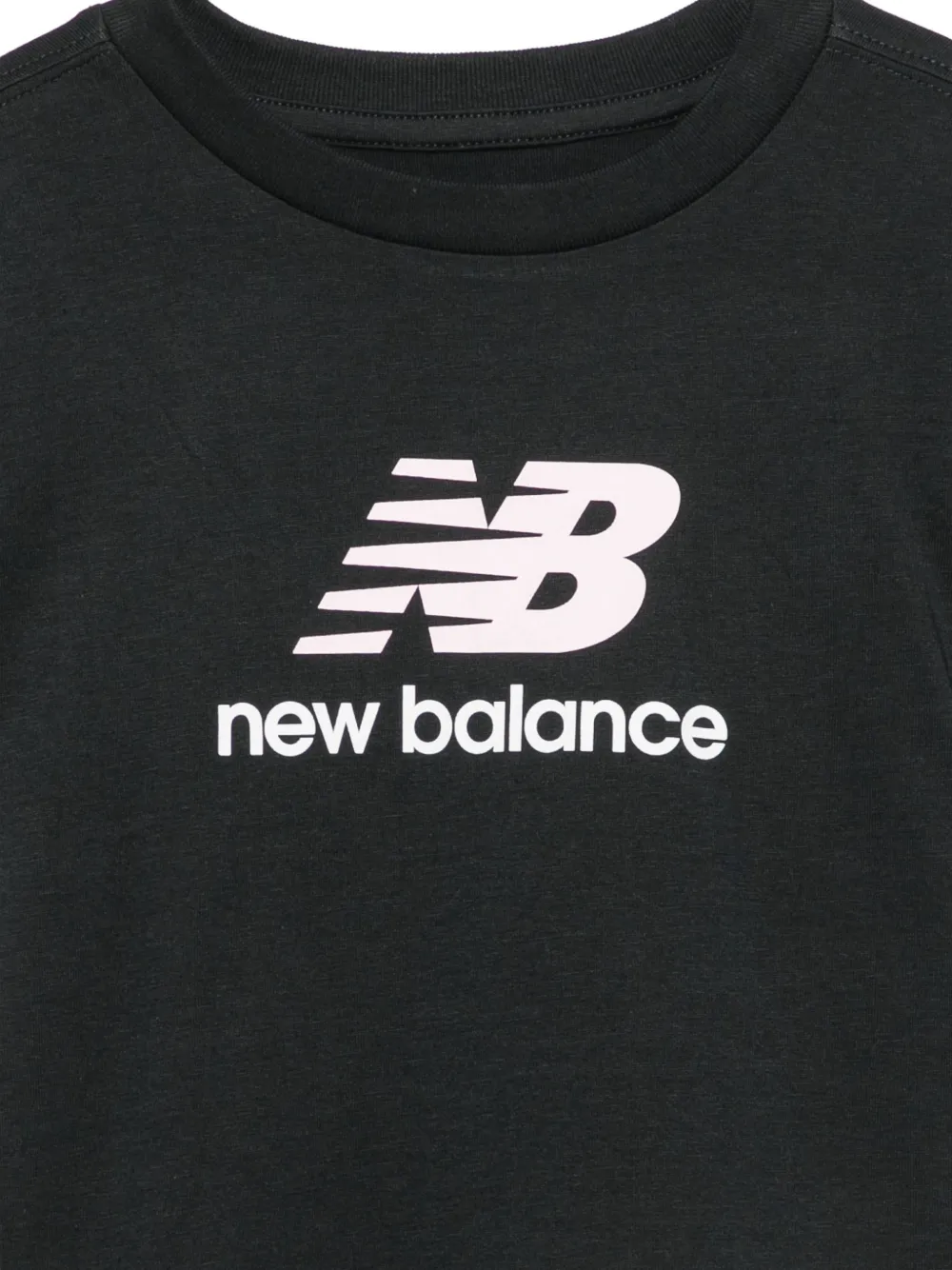 New Balance Kids Stacked T-shirt met logo en korte mouwen Zwart