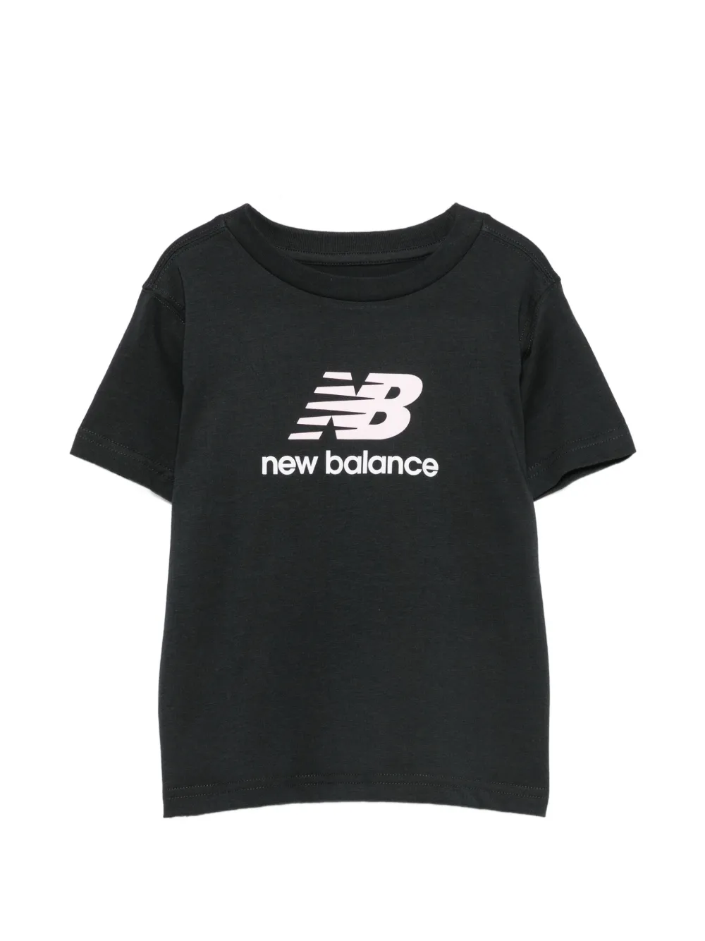 New Balance Kids Stacked T-shirt met logo en korte mouwen Zwart