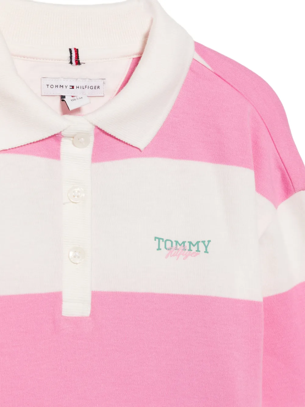 Tommy Hilfiger Junior Gestreept poloshirt met lange mouwen Roze