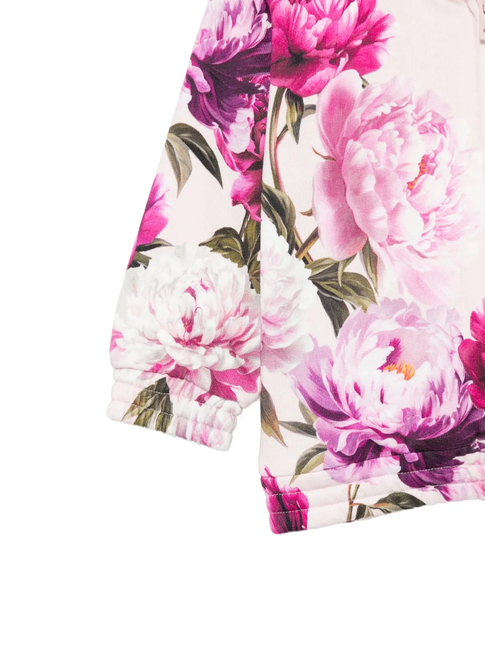 Dolce & Gabbana Kids Hoodie met bloemenprint Beige