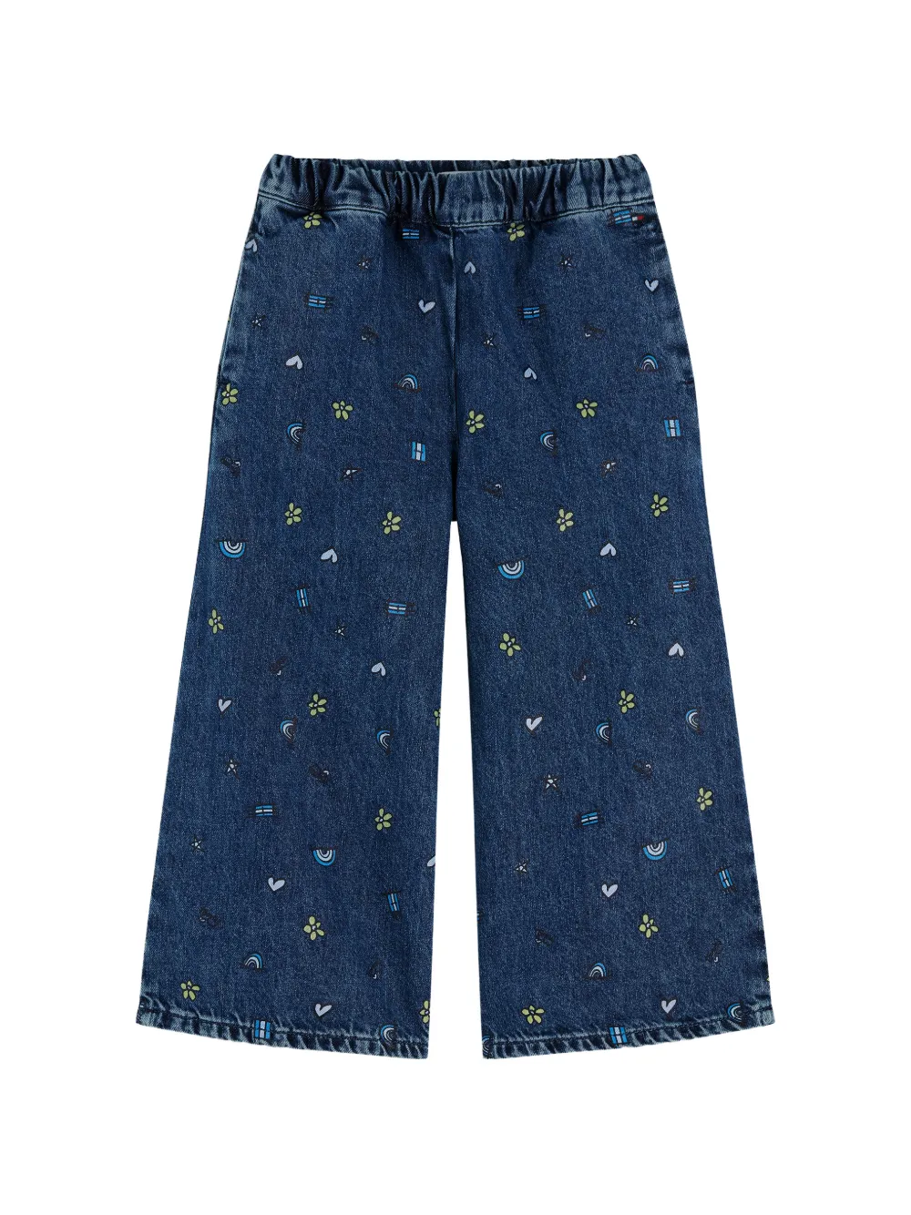 Tommy Hilfiger Junior Jeans met wijde pijpen en print Blauw