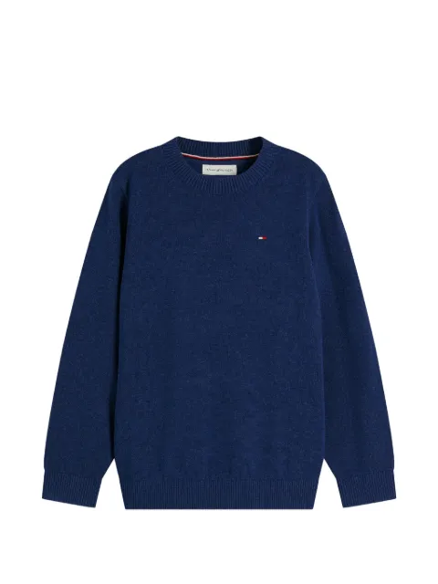 Tommy Hilfiger Junior logo-embroidered crew-neck sweater