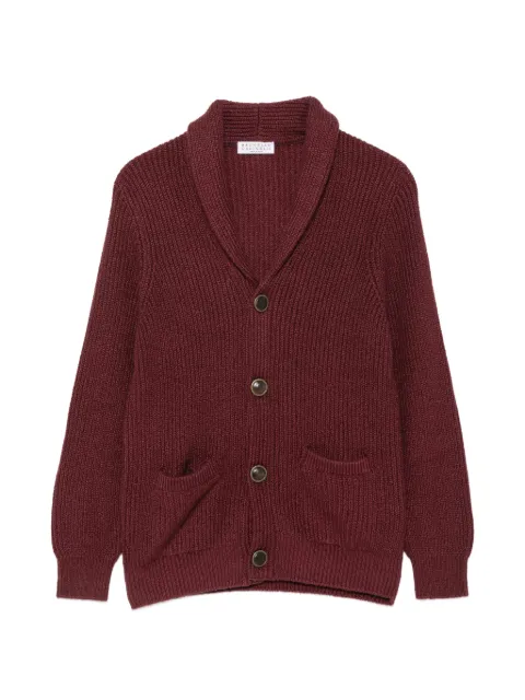 Brunello Cucinelli Kids ribbed-knit shawl-collar cardigan