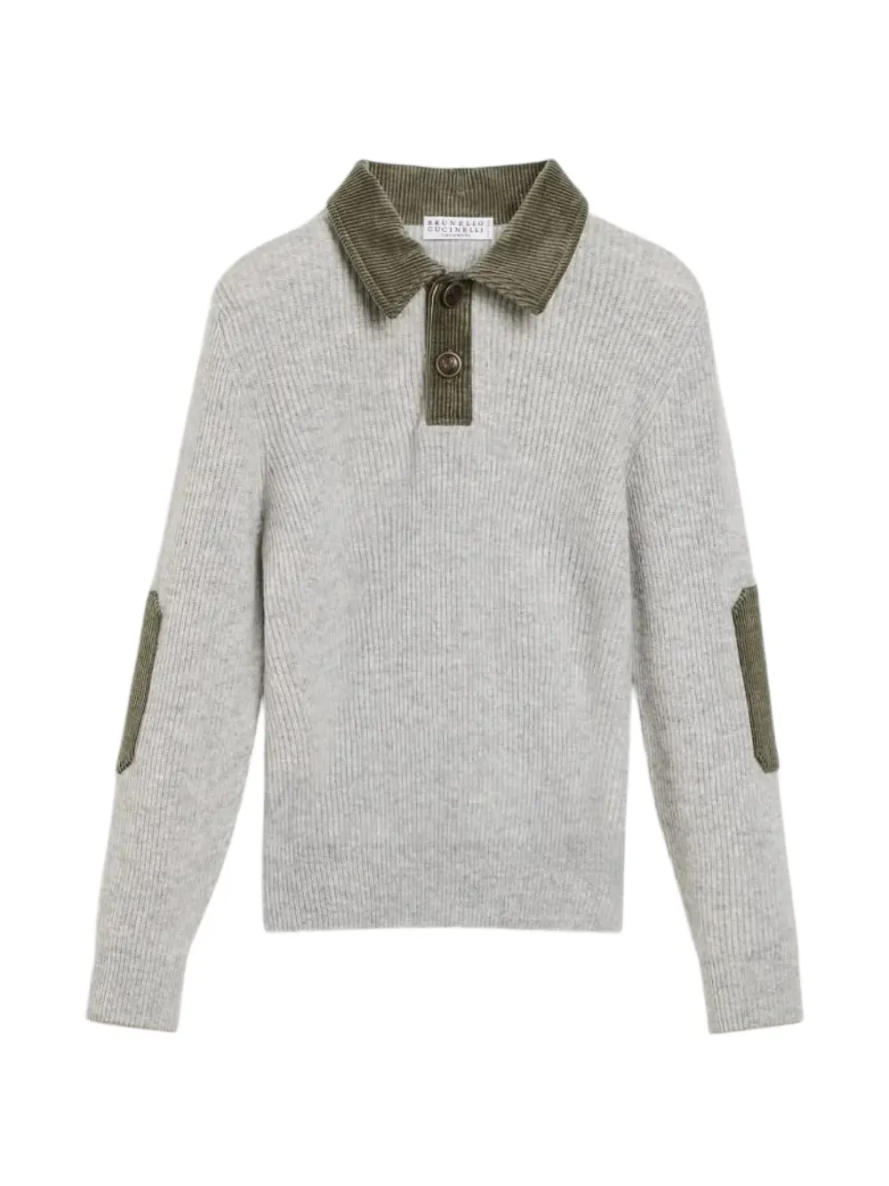 Brunello Cucinelli Kids Gerippter Kaschmirpullover - Grau