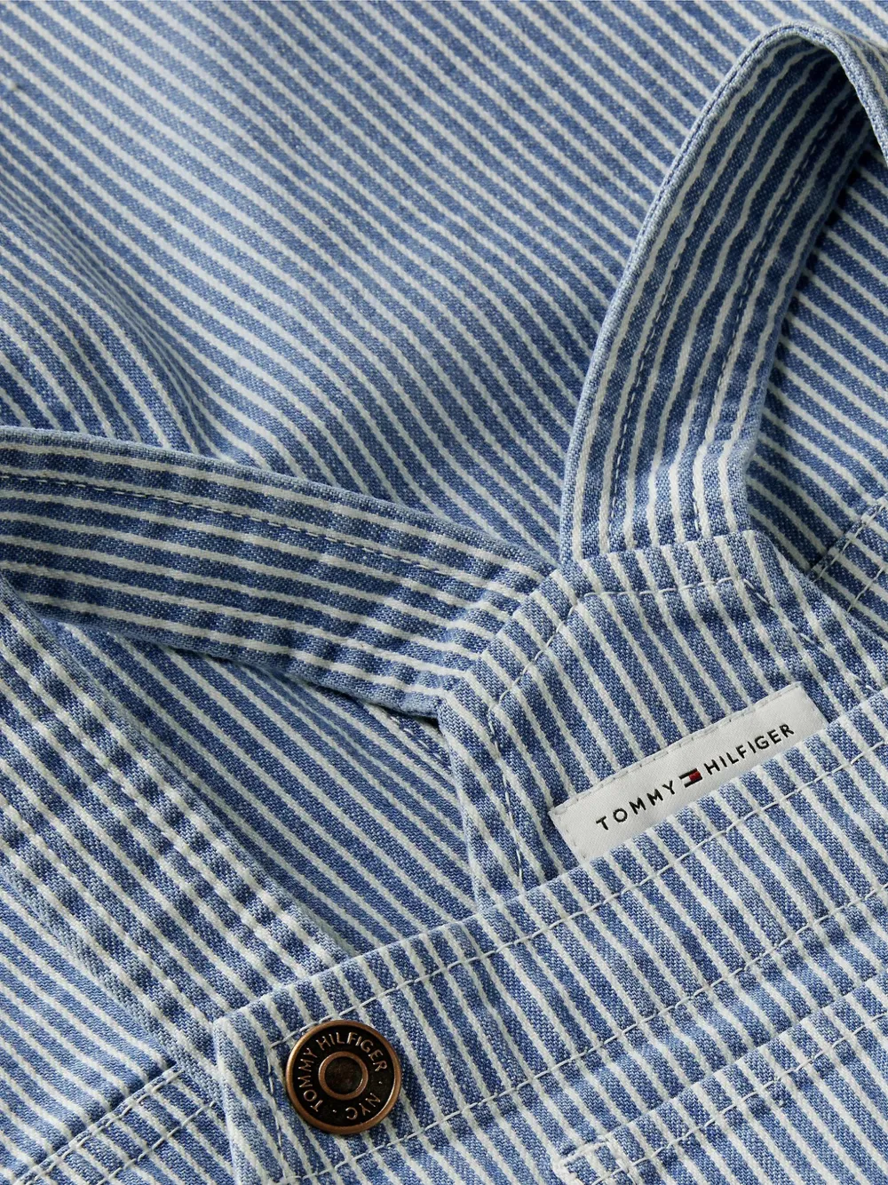 Tommy Hilfiger Junior Gestreepte tuinbroek Blauw
